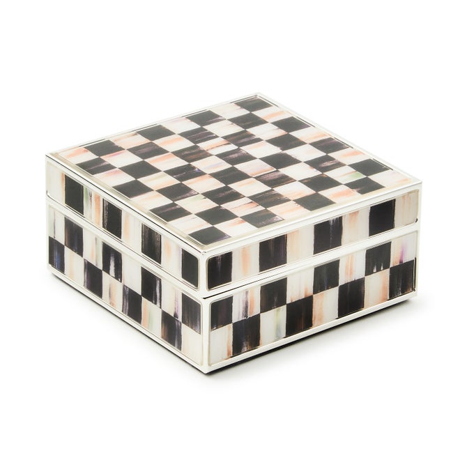 Courtly Check Silver Plated Trinket Box image number 0