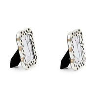 Wavy Check Silver Plated Frames, Set of 2