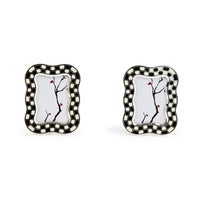 Wavy Check Silver Plated Frames, Set of 2