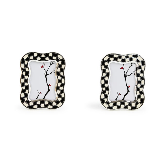 Wavy Check Silver Plated Frames, Set of 2 image number 0