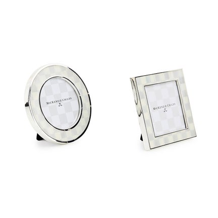 Sterling Check Silver Plated Frames, Set of 2