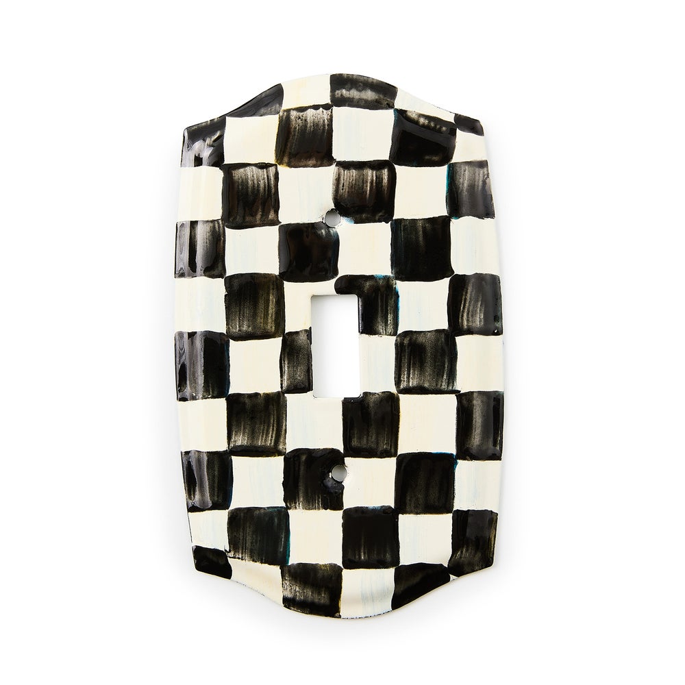Courtly Check Switch Plate - Courtly Check, Single Toggle Switch mackenzie-childs Panama imagen 1