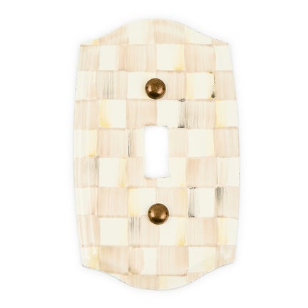 Mocha Check Single Toggle Switch Plate
