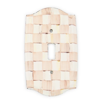 Mocha Check Single Toggle Switch Plate