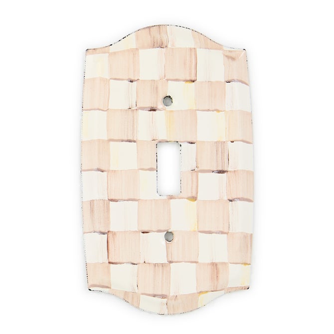 Mocha Check Single Toggle Switch Plate image number 0