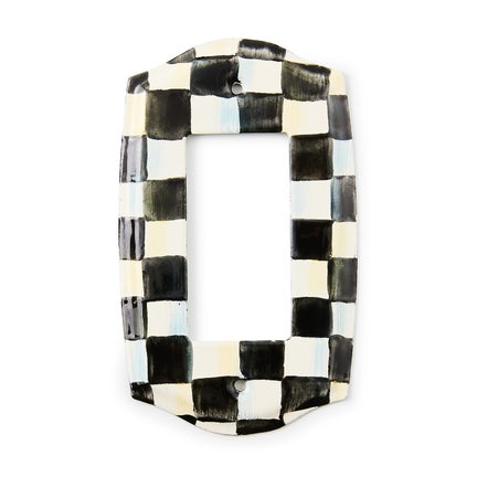 Courtly Check Single Rocker Switch Plate