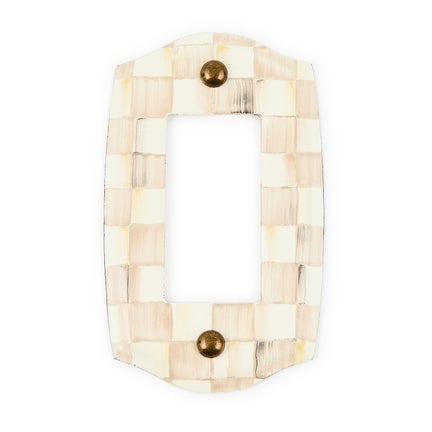Mocha Check Single Rocker Switch Plate