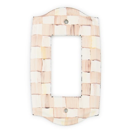 Mocha Check Single Rocker Switch Plate