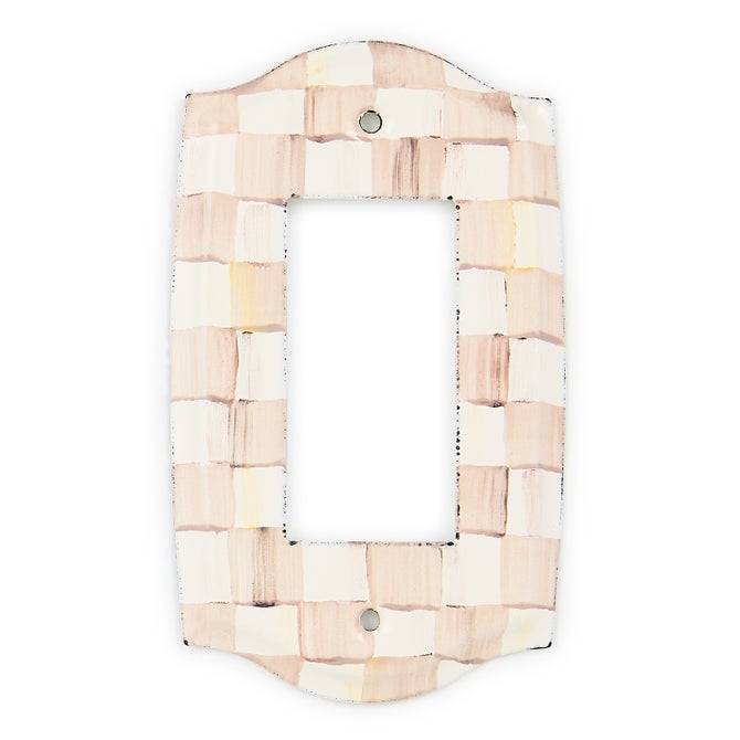 Mocha Check Single Rocker Switch Plate image number 0