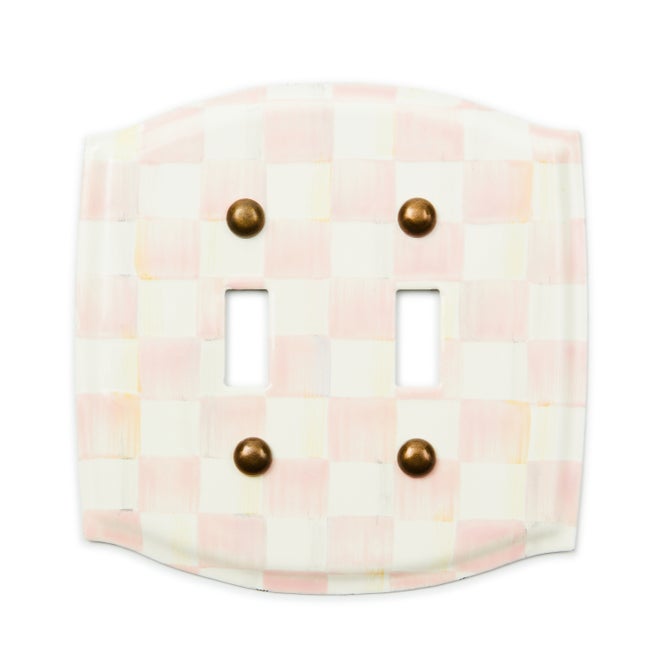 Rosy Check Double Toggle Switch Plate image number 1