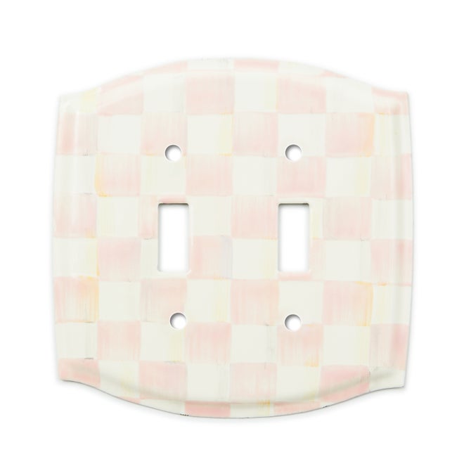 Rosy Check Double Toggle Switch Plate image number 0