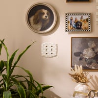 Mocha Check Double Toggle Switch Plate