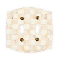Mocha Check Double Toggle Switch Plate