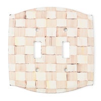 Mocha Check Double Toggle Switch Plate