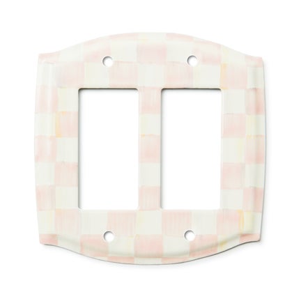 Rosy Check Double Rocker Switch Plate
