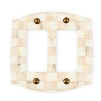 Mocha Check Double Rocker Switch Plate