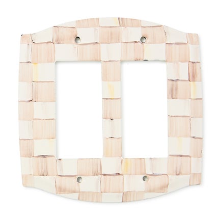 Mocha Check Double Rocker Switch Plate