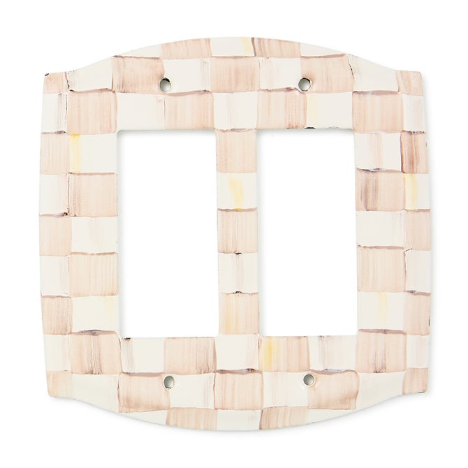 Mocha Check Double Rocker Switch Plate image number 0