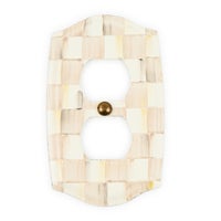 Mocha Check Double Outlet Cover