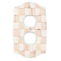 Mocha Check Double Outlet Cover
