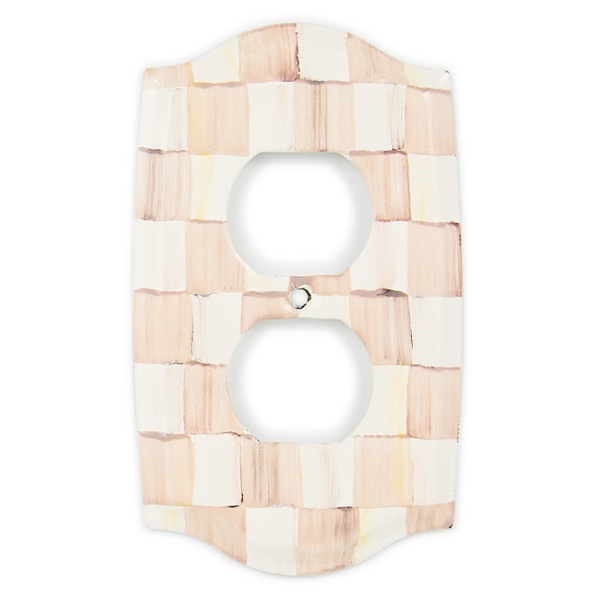 Mocha Check Double Outlet Cover image number 0