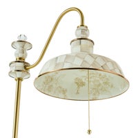 Mocha Check Farmhouse Floor Lamp