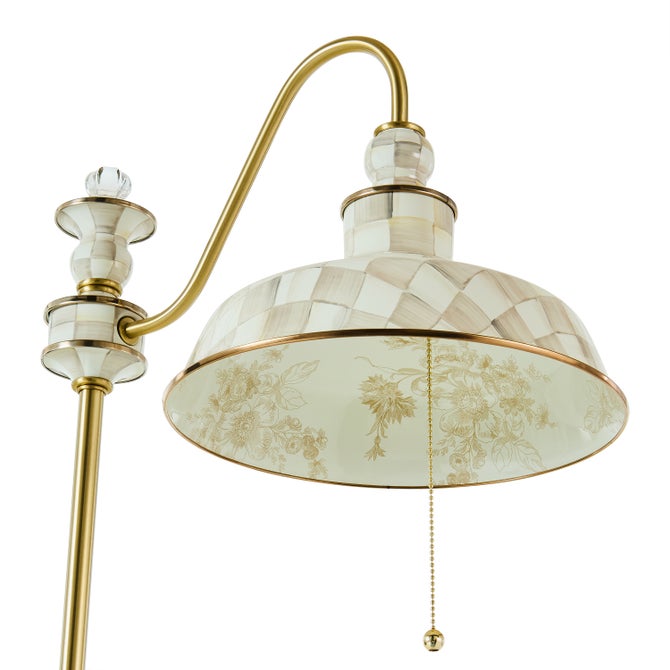 Mocha Check Farmhouse Floor Lamp image number 1