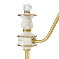 Mocha Check Farmhouse Floor Lamp