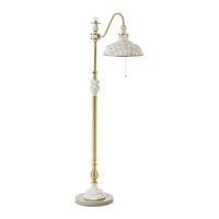 Mocha Check Farmhouse Floor Lamp