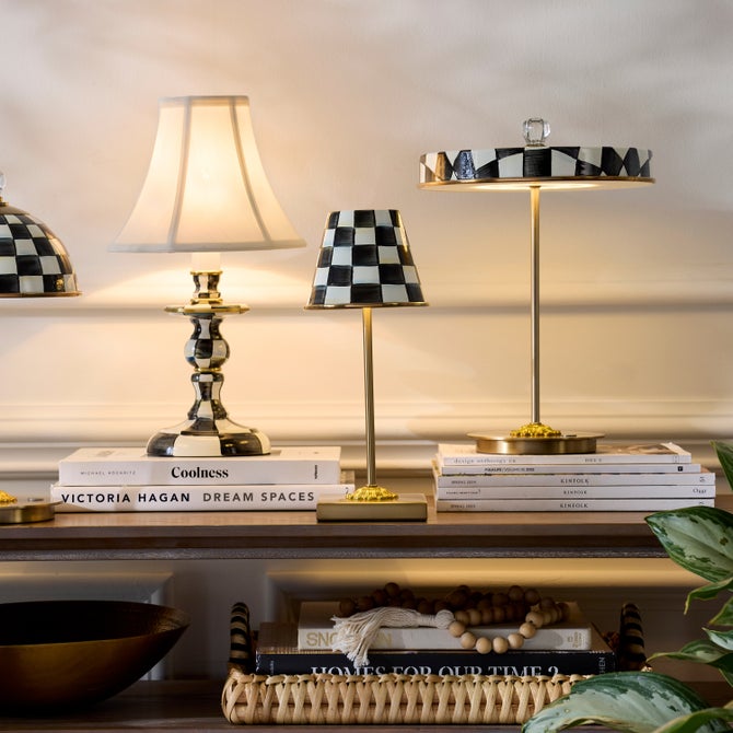 Courtly Check LED Rechargeable Cafe Table Lamp image number 9