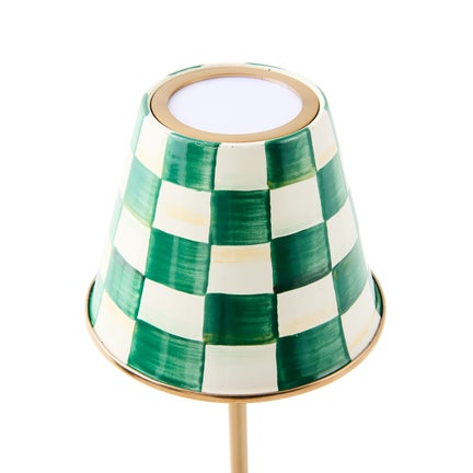 Emerald Check LED Rechargeable Cafe Table Lamp