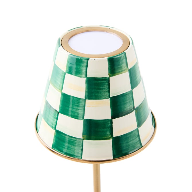 Emerald Check LED Rechargeable Cafe Table Lamp image number 1
