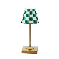 Emerald Check LED Rechargeable Cafe Table Lamp