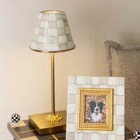 Mocha Check LED Rechargeable Cafe Table Lamp