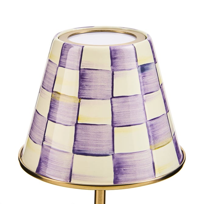 Violet Check LED Rechargeable Cafe Table Lamp image number 2