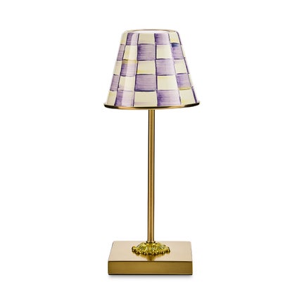 Violet Check LED Rechargeable Cafe Table Lamp