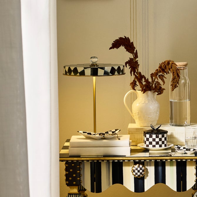 Courtly Check LED Rechargeable Disk Table Lamp image number 2