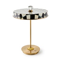 Courtly Check LED Rechargeable Disk Table Lamp