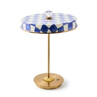 Royal Check LED Rechargeable Disk Table Lamp