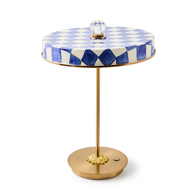 Royal Check LED Rechargeable Disk Table Lamp image number 0