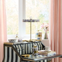 Violet Check LED Rechargeable Disk Table Lamp