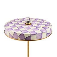 Violet Check LED Rechargeable Disk Table Lamp