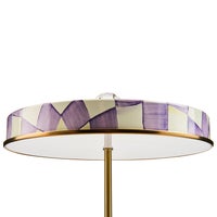 Violet Check LED Rechargeable Disk Table Lamp