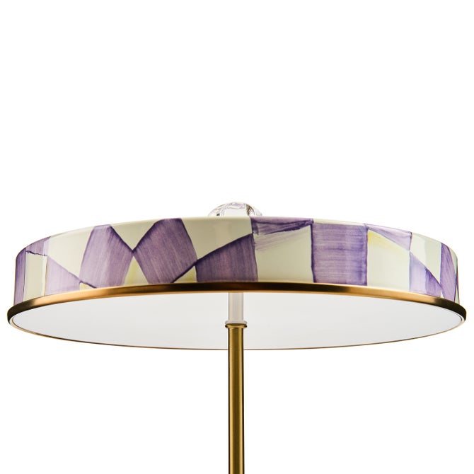 Violet Check LED Rechargeable Disk Table Lamp image number 2