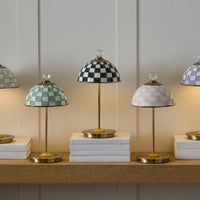 Courtly Check LED Rechargeable Dome Table Lamp