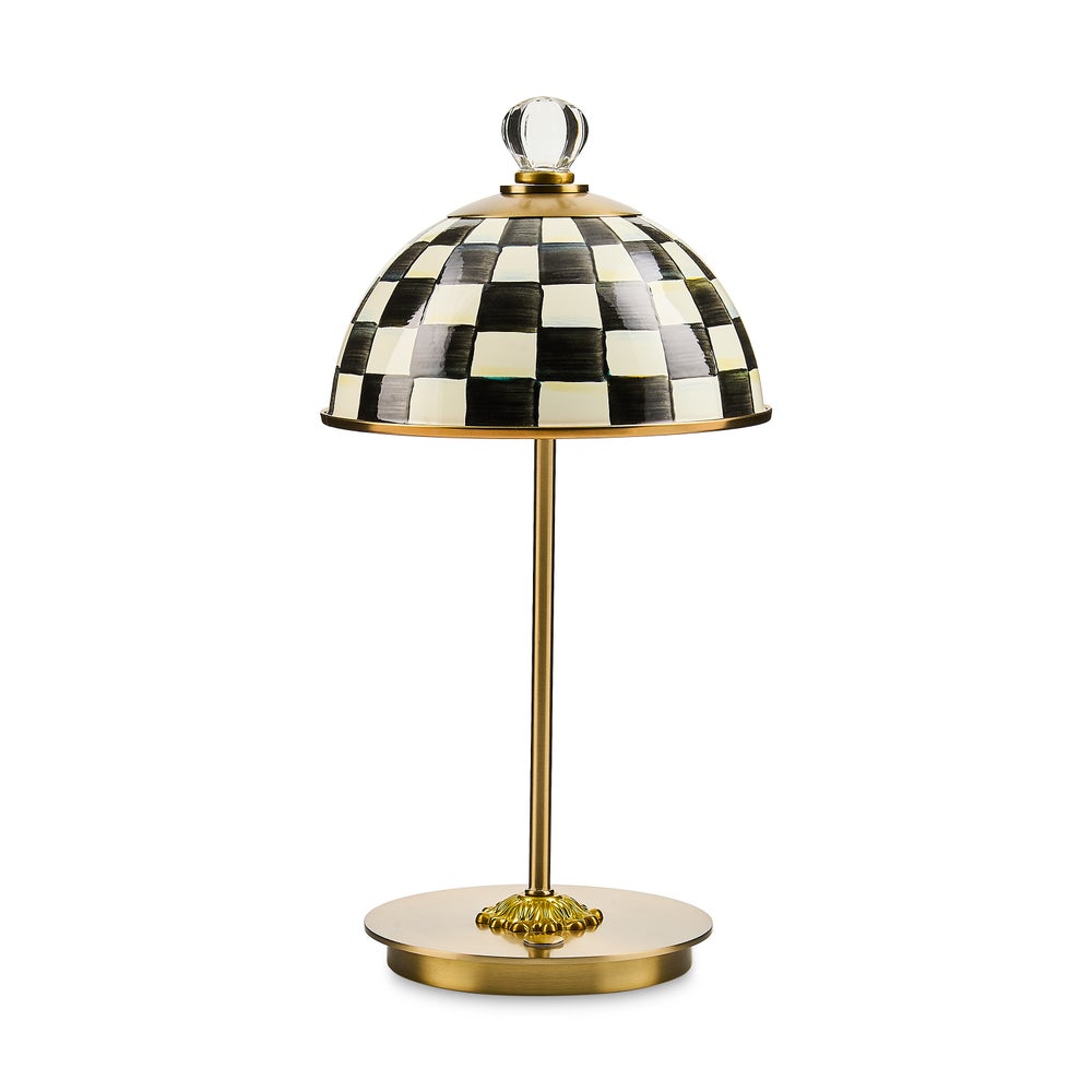 Sterling Check LED Rechargeable Dome Table Lamp - Courtly Check mackenzie-childs Panama imagen 1