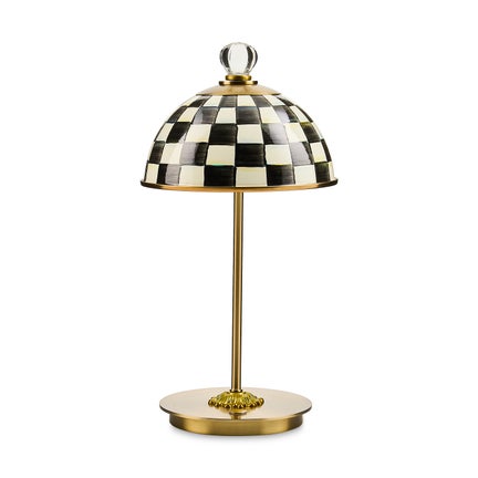 Courtly Check LED Rechargeable Dome Table Lamp