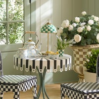Emerald Check LED Rechargeable Dome Table Lamp