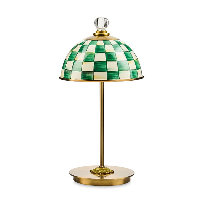 Emerald Check LED Rechargeable Dome Table Lamp image number 0