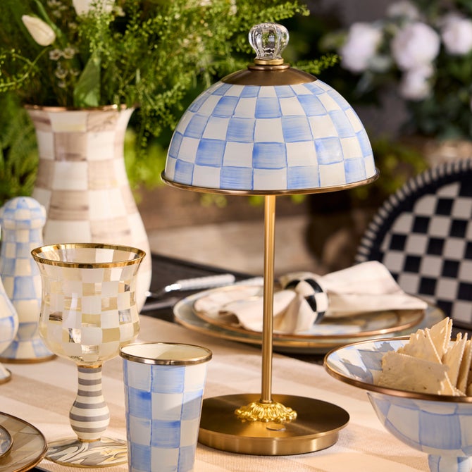 Sky Check LED Rechargeable Dome Table Lamp image number 1